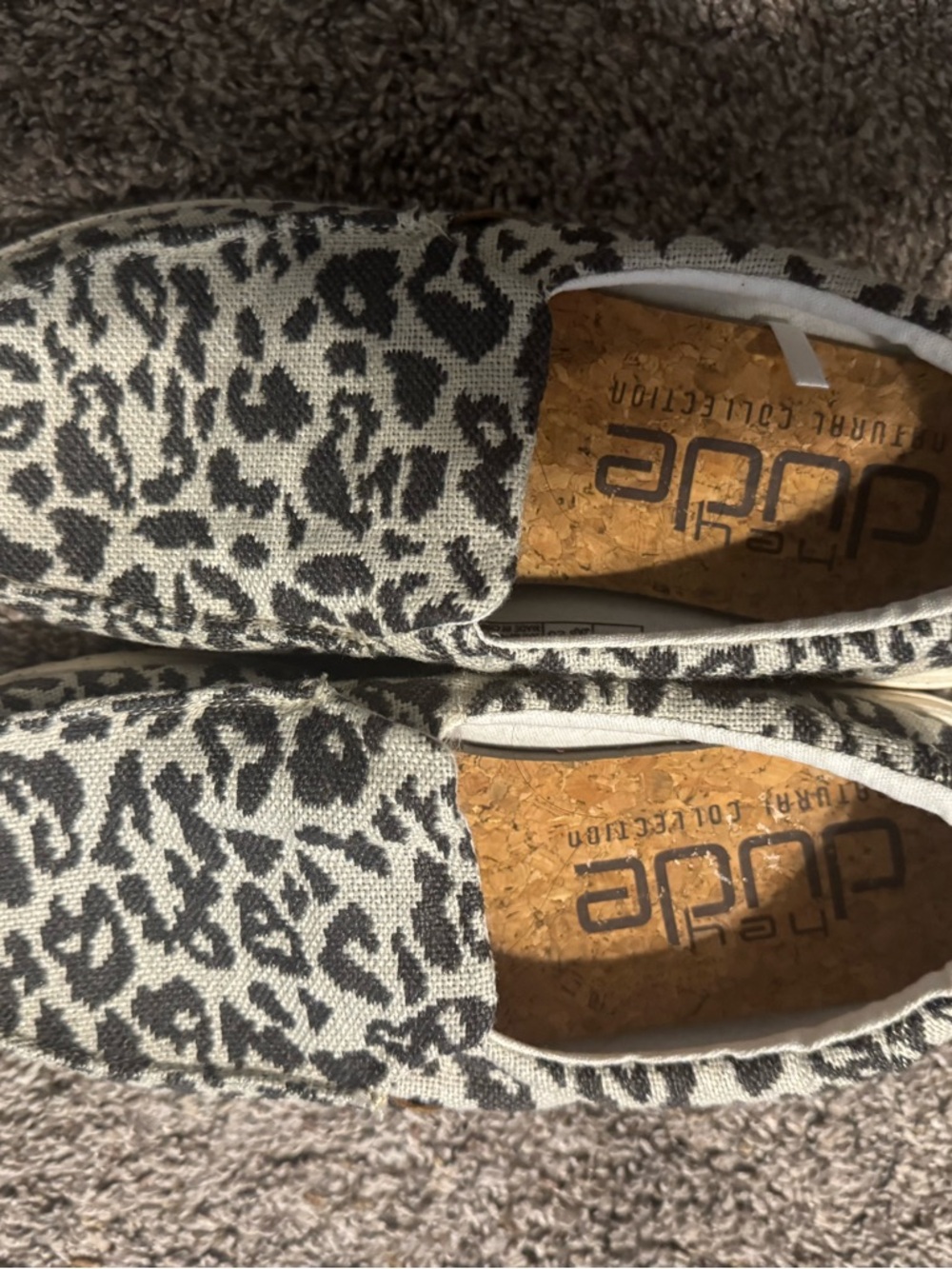 Hey Dude Slip-Ons in Black and Cream Leopard